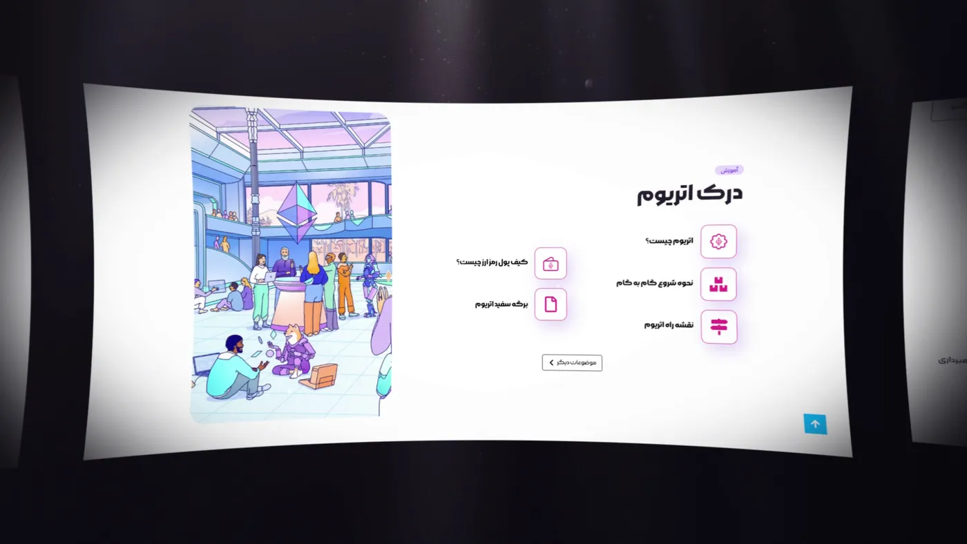 صفحه‌ی «درک اتریوم» — بازطراحی فارسی اتریوم